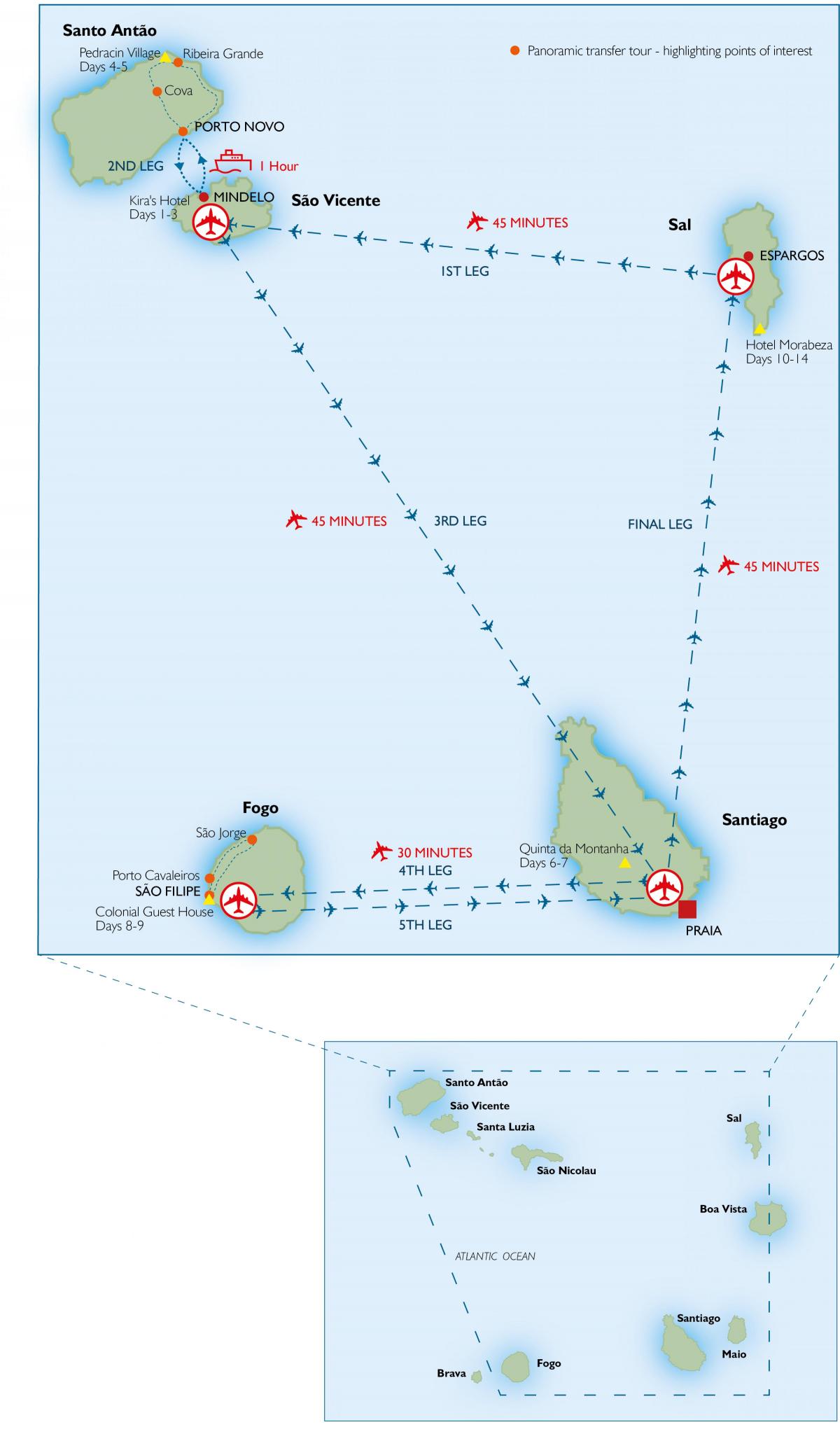 harta e Cape Verde aeroporte