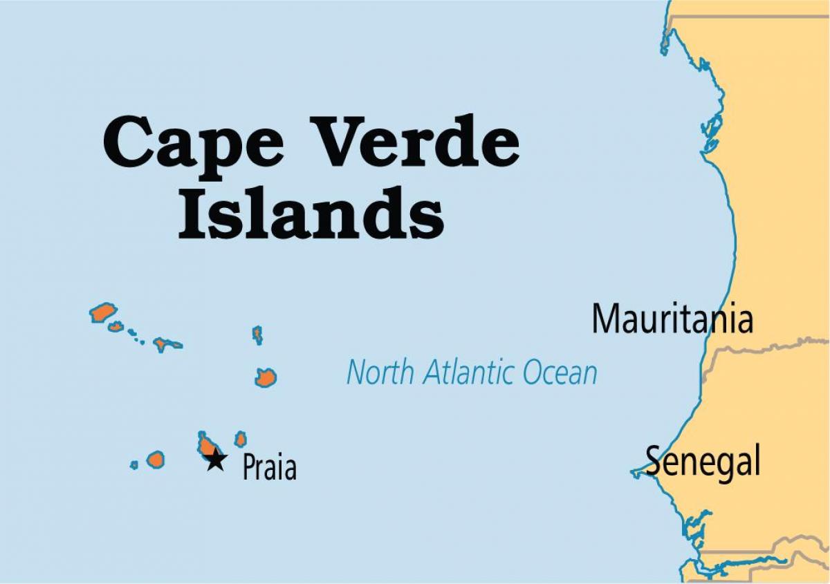 harta e hartë që tregon Cape Verde islands