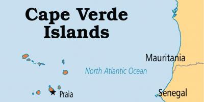 Harta e hartë që tregon Cape Verde islands